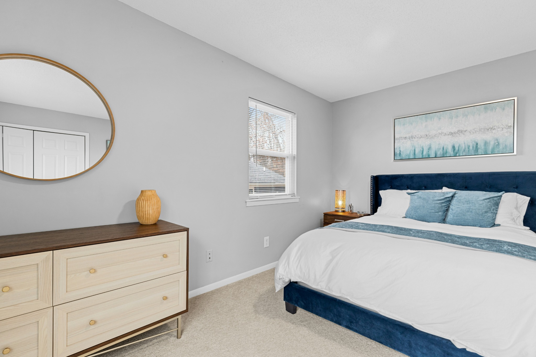 Freshly painted bedroom