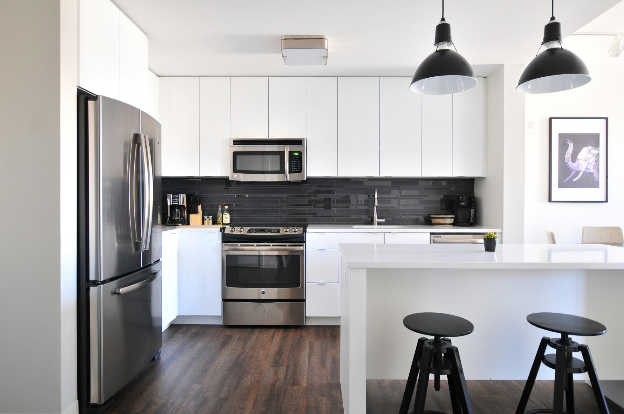 Bright modern kitchen interior